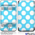 iPod Touch 2G & 3G Skin - Kearas Polka Dots White And Blue