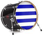 Vinyl Decal Skin Wrap for 20" Bass Kick Drum Head Psycho Stripes Blue and White - DRUM HEAD NOT INCLUDED