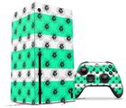 WraptorSkinz Skin Wrap compatible with the 2020 XBOX Series X Console and Controller Kearas Daisies Stripe SeaFoam (XBOX NOT INCLUDED)
