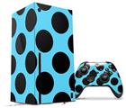 WraptorSkinz Skin Wrap compatible with the 2020 XBOX Series X Console and Controller Kearas Polka Dots Black And Blue (XBOX NOT INCLUDED)