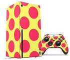 WraptorSkinz Skin Wrap compatible with the 2020 XBOX Series X Console and Controller Kearas Polka Dots Pink And Yellow (XBOX NOT INCLUDED)