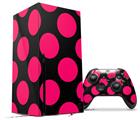 WraptorSkinz Skin Wrap compatible with the 2020 XBOX Series X Console and Controller Kearas Polka Dots Pink On Black (XBOX NOT INCLUDED)