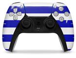 WraptorSkinz Skin Wrap compatible with the Sony PS5 DualSense Controller Psycho Stripes Blue and White (CONTROLLER NOT INCLUDED)