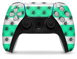 WraptorSkinz Skin Wrap compatible with the Sony PS5 DualSense Controller Kearas Daisies Stripe SeaFoam (CONTROLLER NOT INCLUDED)