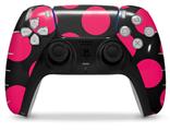 WraptorSkinz Skin Wrap compatible with the Sony PS5 DualSense Controller Kearas Polka Dots Pink On Black (CONTROLLER NOT INCLUDED)