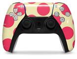 WraptorSkinz Skin Wrap compatible with the Sony PS5 DualSense Controller Kearas Polka Dots Pink On Cream (CONTROLLER NOT INCLUDED)