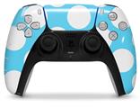 WraptorSkinz Skin Wrap compatible with the Sony PS5 DualSense Controller Kearas Polka Dots White And Blue (CONTROLLER NOT INCLUDED)