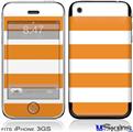 iPhone 3GS Skin - Psycho Stripes Orange and White