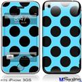 iPhone 3GS Skin - Kearas Polka Dots Black And Blue