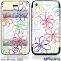 iPhone 3GS Skin - Kearas Flowers on White