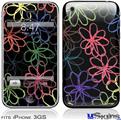 iPhone 3GS Skin - Kearas Flowers on Black
