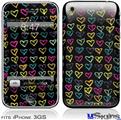 iPhone 3GS Skin - Kearas Hearts Black