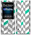 iPod Nano 5G Skin - Chevrons Gray And Turquoise