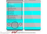 Psycho Stripes Neon Teal and Gray - Decal Style skin fits Zune 80/120GB  (ZUNE SOLD SEPARATELY)