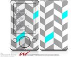 Chevrons Gray And Aqua - Decal Style skin fits Zune 80/120GB  (ZUNE SOLD SEPARATELY)