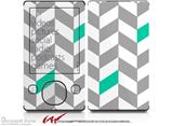 Chevrons Gray And Turquoise - Decal Style skin fits Zune 80/120GB  (ZUNE SOLD SEPARATELY)