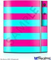 Sony PS3 Skin - Psycho Stripes Neon Teal and Hot Pink