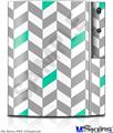 Sony PS3 Skin - Chevrons Gray And Turquoise