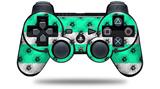 Sony PS3 Controller Decal Style Skin - Kearas Daisies Stripe Sea Foam (CONTROLLER NOT INCLUDED)