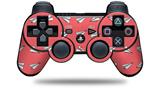 Sony PS3 Controller Decal Style Skin - Paper Planes Coral (CONTROLLER NOT INCLUDED)