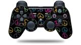 Sony PS3 Controller Decal Style Skin - Kearas Peace Signs Black (CONTROLLER NOT INCLUDED)