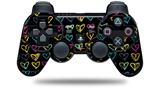 Sony PS3 Controller Decal Style Skin - Kearas Hearts Black (CONTROLLER NOT INCLUDED)