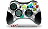 XBOX 360 Wireless Controller Decal Style Skin - Chevrons Gray And Turquoise (CONTROLLER NOT INCLUDED)
