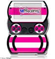 Psycho Stripes Hot Pink and White - Decal Style Skins (fits Sony PSPgo)