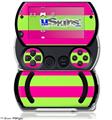 Psycho Stripes Neon Green and Hot Pink - Decal Style Skins (fits Sony PSPgo)
