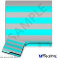 Decal Skin compatible with Sony PS3 Slim Psycho Stripes Neon Teal and Gray
