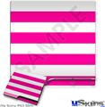 Decal Skin compatible with Sony PS3 Slim Psycho Stripes Hot Pink and White