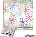Decal Skin compatible with Sony PS3 Slim Kearas Flowers on White