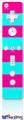 Wii Remote Controller Face ONLY Skin - Psycho Stripes Neon Teal and Hot Pink