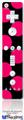 Wii Remote Controller Face ONLY Skin - Kearas Polka Dots Pink On Black