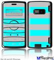 LG enV2 Skin - Psycho Stripes Neon Teal and Gray