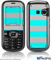 LG Rumor 2 Skin - Psycho Stripes Neon Teal and Gray