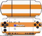 Sony PSP 3000 Skin - Psycho Stripes Orange and White
