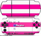 Sony PSP 3000 Skin - Psycho Stripes Hot Pink and White