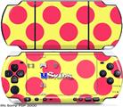 Sony PSP 3000 Skin - Kearas Polka Dots Pink And Yellow