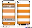 iPod Touch 4G Decal Style Vinyl Skin - Psycho Stripes Orange and White