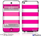 iPod Touch 4G Decal Style Vinyl Skin - Psycho Stripes Hot Pink and White