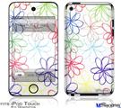 iPod Touch 4G Decal Style Vinyl Skin - Kearas Flowers on White