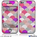iPhone 4 Decal Style Vinyl Skin - Brushed Circles Pink (DOES NOT fit newer iPhone 4S)
