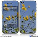 iPhone 4 Decal Style Vinyl Skin - Yellow Daisys (DOES NOT fit newer iPhone 4S)