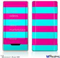 Zune HD Skin - Psycho Stripes Neon Teal and Hot Pink