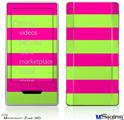 Zune HD Skin - Psycho Stripes Neon Green and Hot Pink