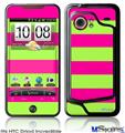 HTC Droid Incredible Skin - Psycho Stripes Neon Green and Hot Pink