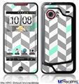 HTC Droid Incredible Skin - Chevrons Gray And Seafoam