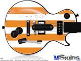 Guitar Hero III Wii Les Paul Skin - Psycho Stripes Orange and White