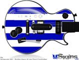 Guitar Hero III Wii Les Paul Skin - Psycho Stripes Blue and White